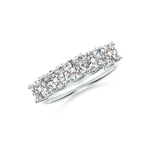 Angara 1.5 Carats Half Eternity Five Stone Diamond Wedding Band in 14K White Gold