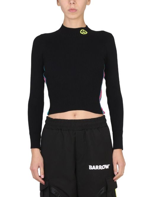 Multicolor Stripes Mock Collar Top