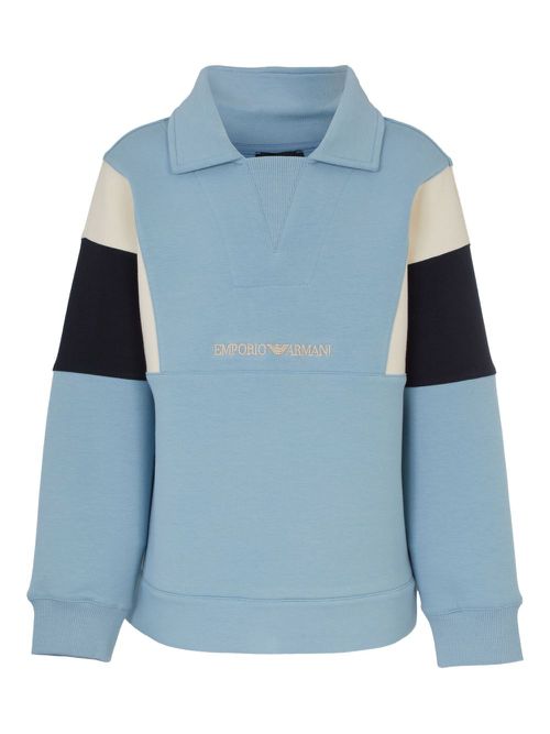 Emporio Armani Kids logo-embroidered polo shirt - Blue