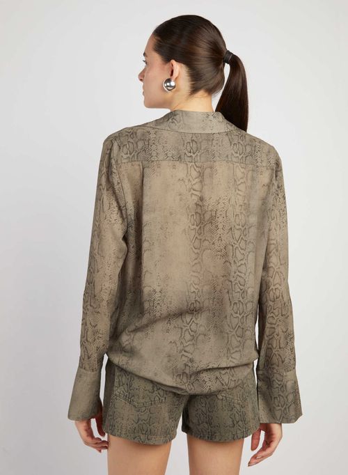 Camicia Classica In Georgette Stampa Pitone Mility 88 - Unisex