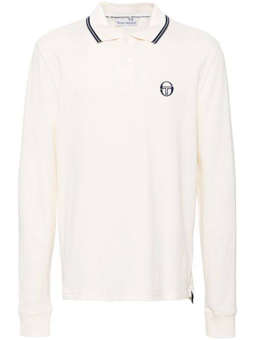 Logo-embroidered polo shirt - Neutrals