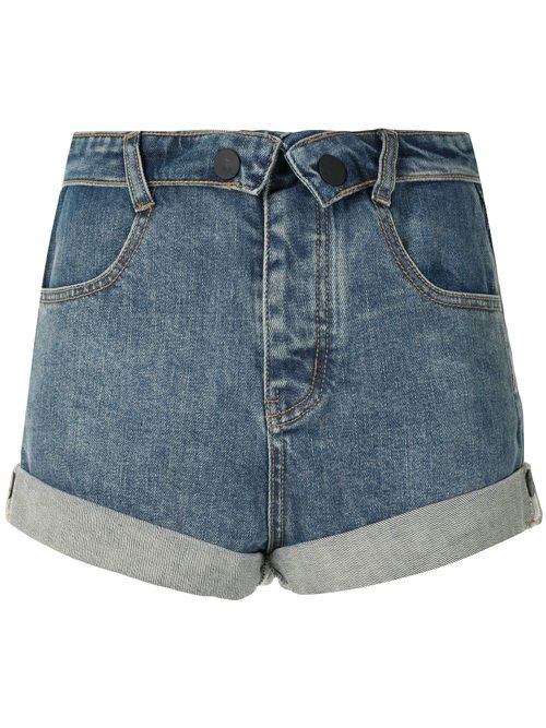 Fold denim shorts - Blue