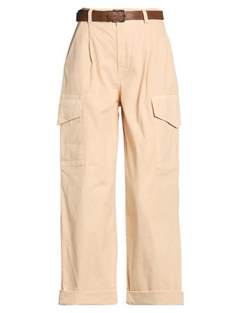 Woman Pants Beige Size S Cotton, Elastane