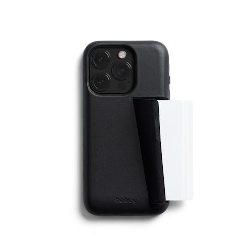 Phone Case 3 Card Leather Phone Case Wallet for iPhone 15 Pro Black