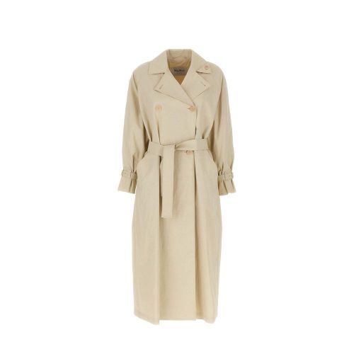 Double-Breasted Cotton Coat — Beige