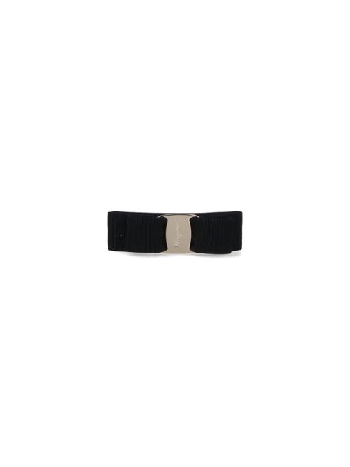 Mixed-Material Accessory with Leather, Silk & Brass Accents