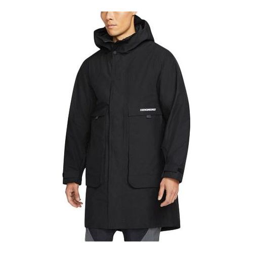 Men's Air Gore-Tex 2-In-1 Detachable Stay Warm Hooded Big Pocket Padded Black Jacket