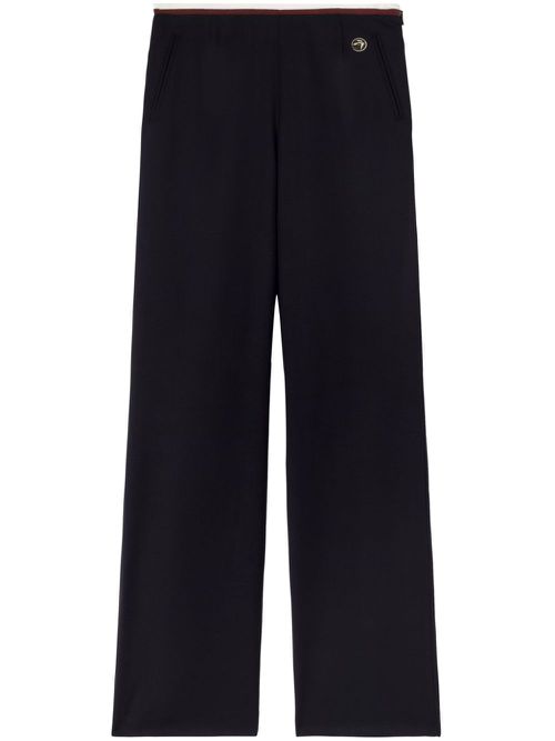 Slim-cut logo-plaque trousers - Blue