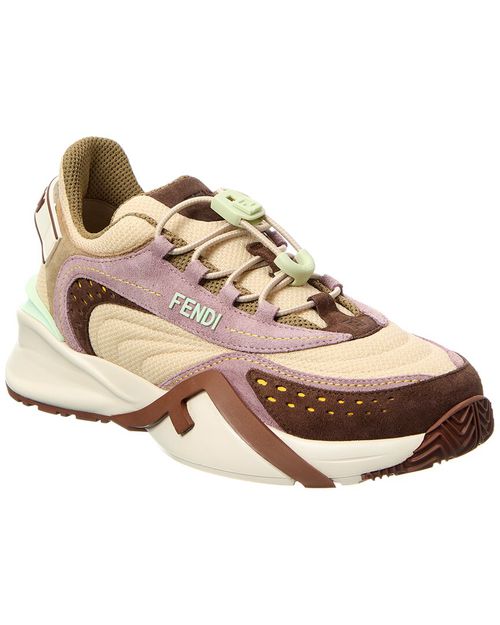 FENDI Flow Mesh & Leather Sneaker