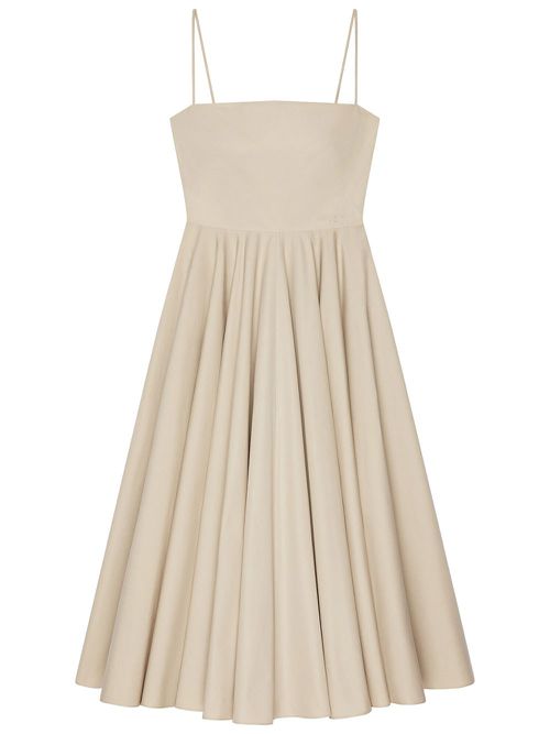 Sliced Long Dress In Poplin