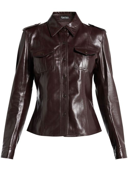 Shiny leather shirt - Red