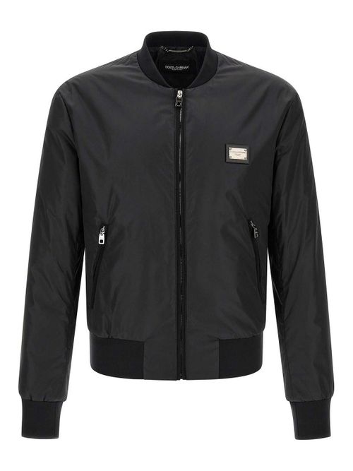 Logo plaque bomber jacket