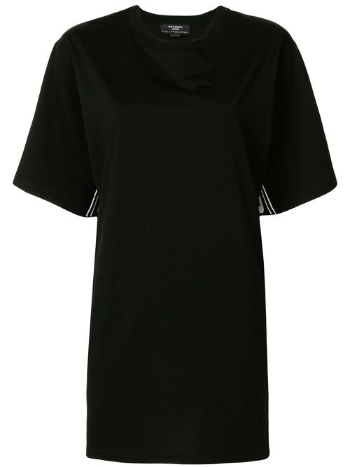 Logo-stripe oversized T-shirt - Black