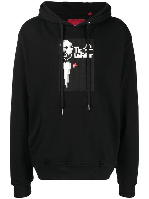 Mobstergraphic-print pullover hoodie - Black