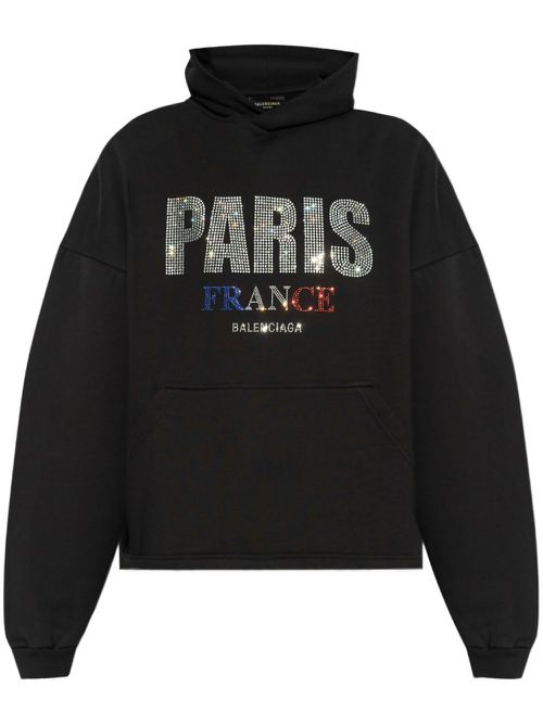 Logo-studded hoodie - Black