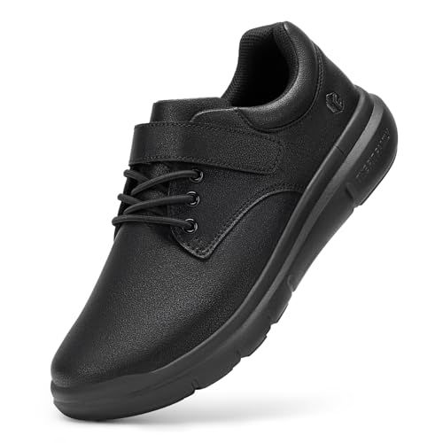 FitVille Diabetic Shoes for Men Wide Width, Leather Oxford Dress Shoes