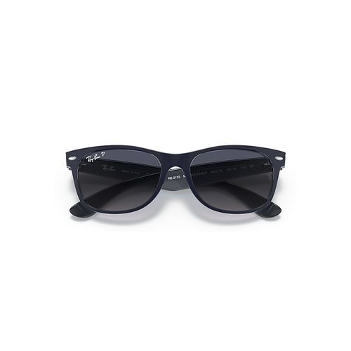Ray-Ban New Wayfarer Classic Sunglasses Blue Frame Blue Lenses Polarized 58-18