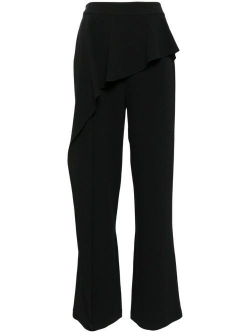 Ruffled-detail flared trousers - Black