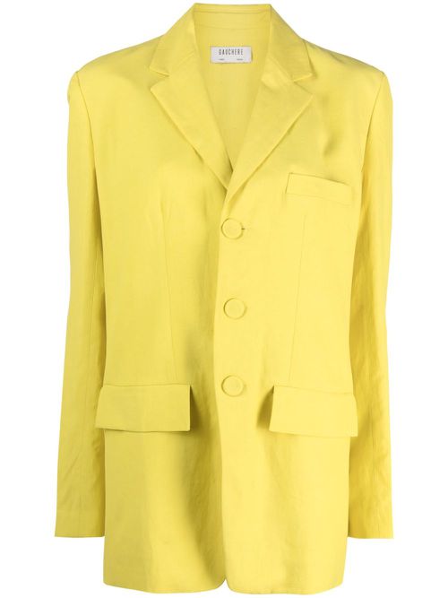 Notched-lapels button-up blazer - Yellow