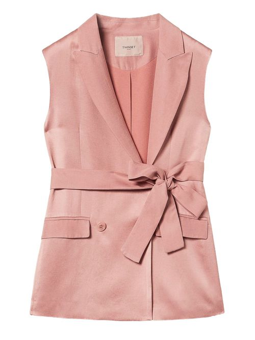TWINSET satin belted blazer - Pink