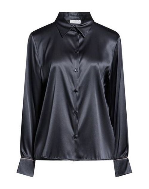 Woman Shirt Midnight blue Size 14 Silk, Elastane