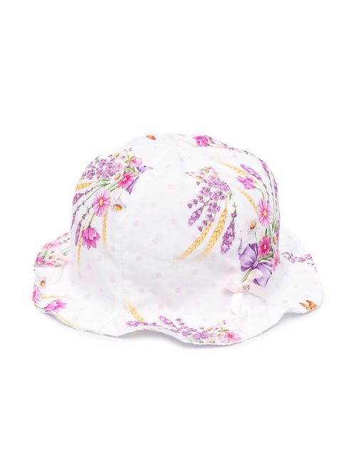 Floral print sun hat - White