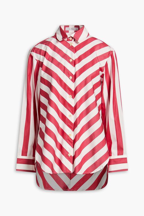 Striped cotton-poplin shirt - Red - UK 8