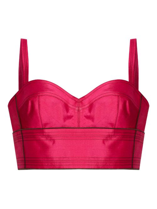 Sweetheart Silk Bra Top — Fuchsia