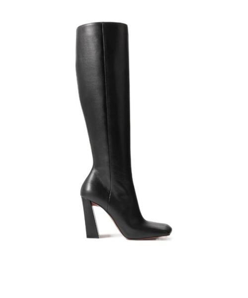 Leather knee boots