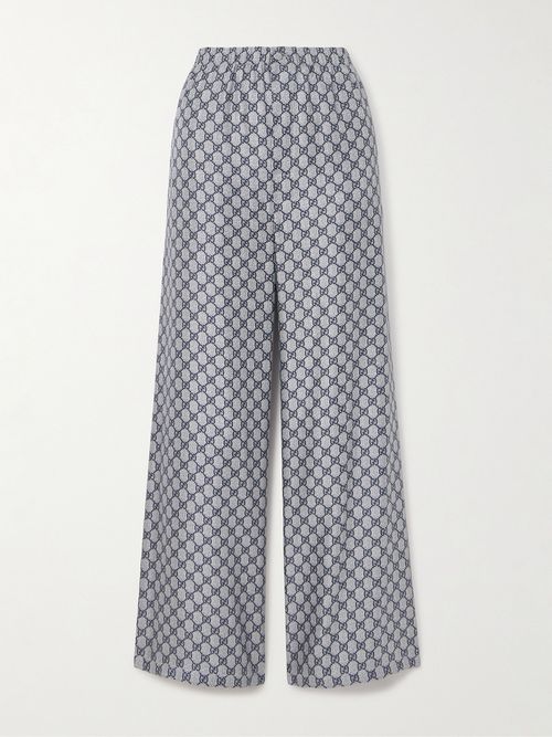 Gg Supreme Printed Silk-twill Pajama Pants