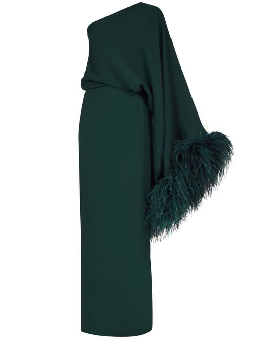Feathered Eternity maxi dress - Green