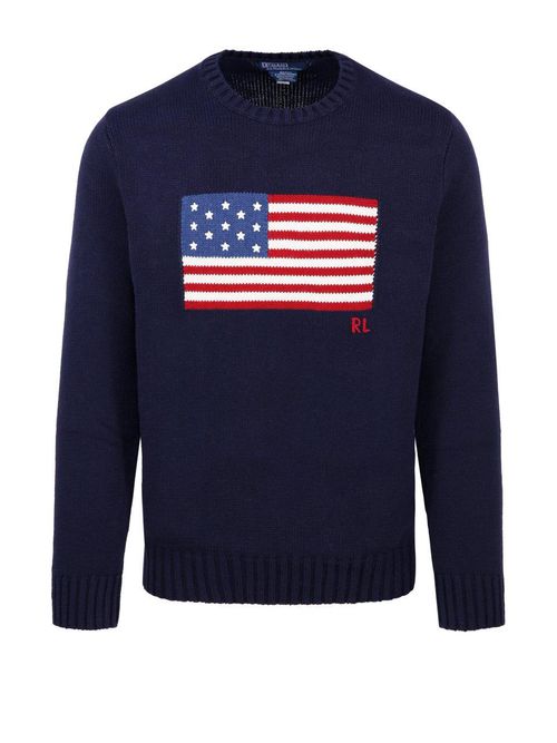 Flag Intarsia-knit Crewneck Jumper