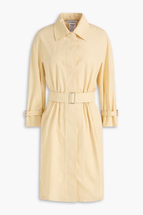 Saio belted cotton-poplin mini shirt dress - Yellow - IT 48