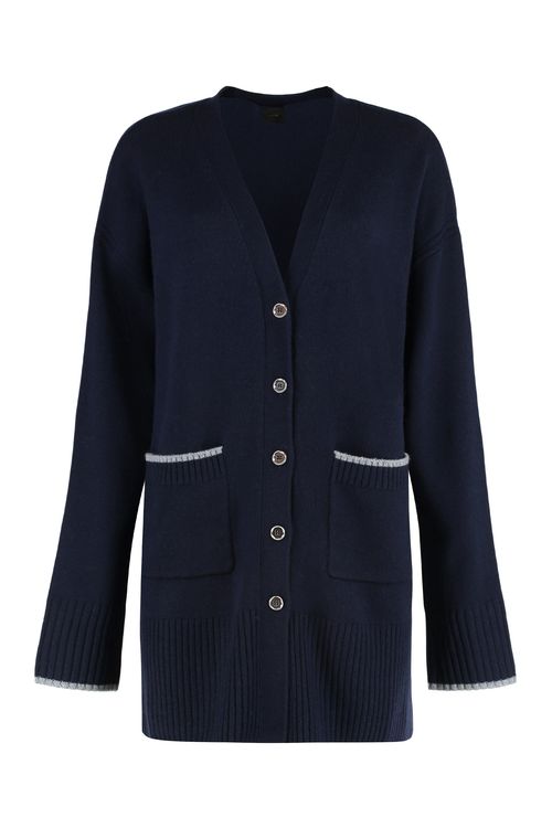 Tasmania Wool & Cashmere Cardigan with Side Slit Hem and Pockets