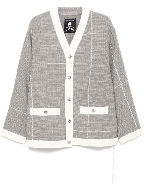 Embossed button cardigan - Grey