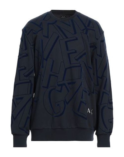 Man Sweatshirt Midnight blue Size M Cotton, Elastane