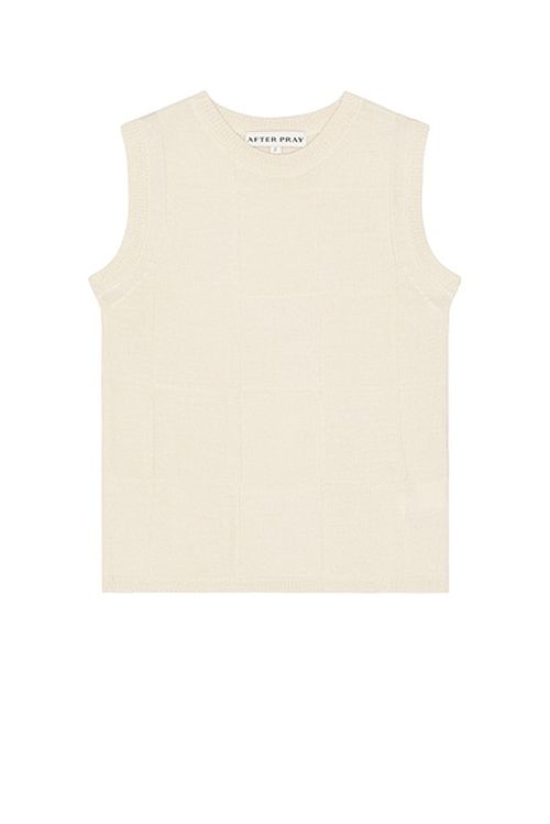 After Pray Damier Sleeveless Knit Top in Ivory - Cream. S also in