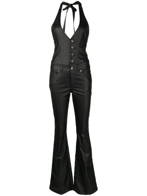 Button-down V-neck jumper - Black