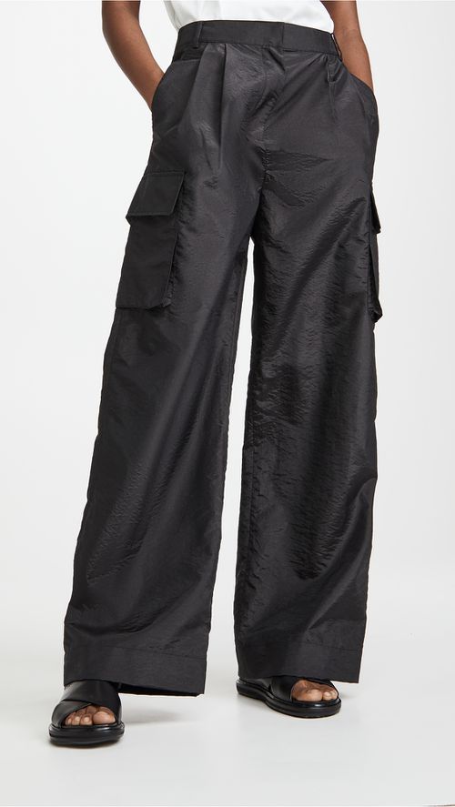 Crispy Nylon Pleated Cargo Pant