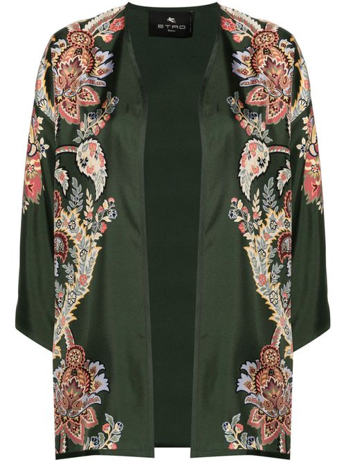 Paisley-print silk jacket - Green