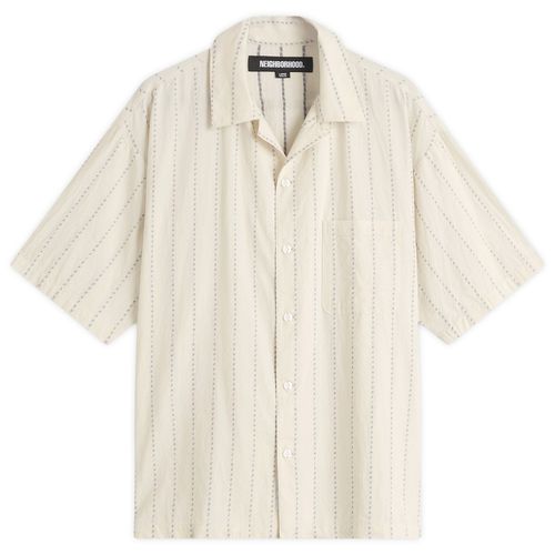 Men's Dobby Stripe Hawaiian Shirt Ivory