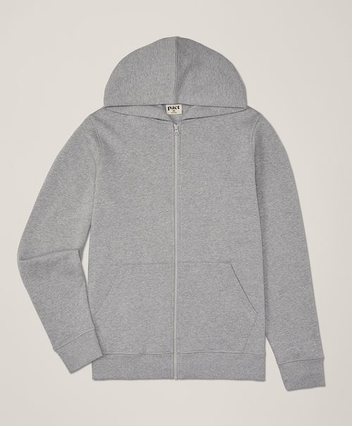 Men's Heather Grey Brushed Fleece Zip Hoodie