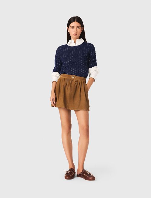 Woman's polyester Short suede skirt for Spring/Summer