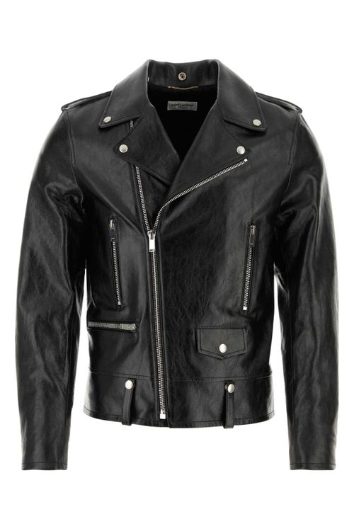 Leather Biker Jacket — Black