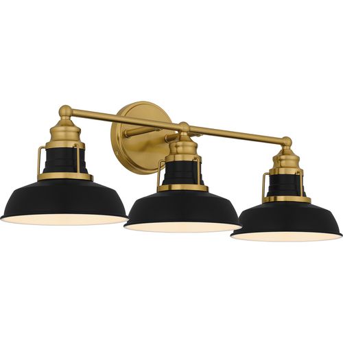 Aged Brass Three Light Bath from the Huxley Collection