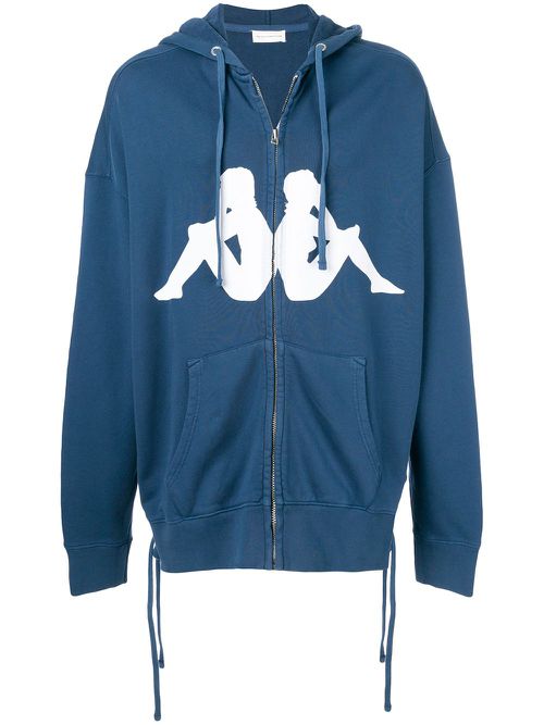 Logo print hoodie - Blue