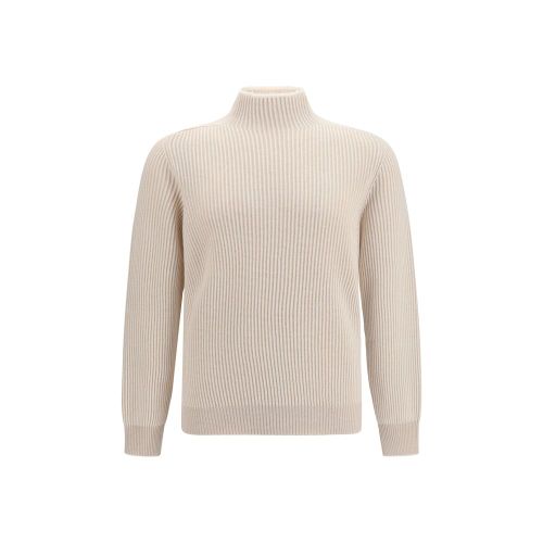Cashmere Turtleneck Sweater — Beige