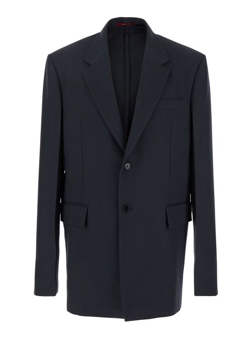 Wool Gabardine Blazer — Gray