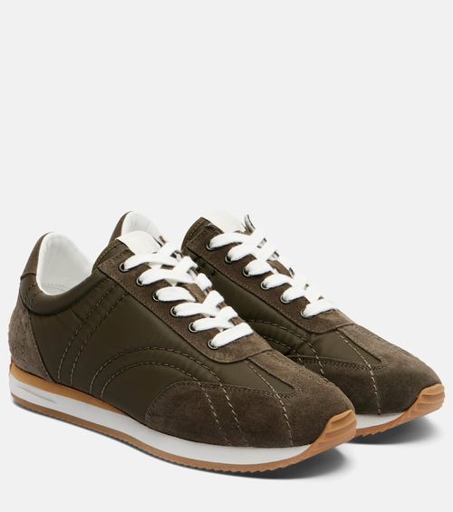 Suede-trimmed sneakers