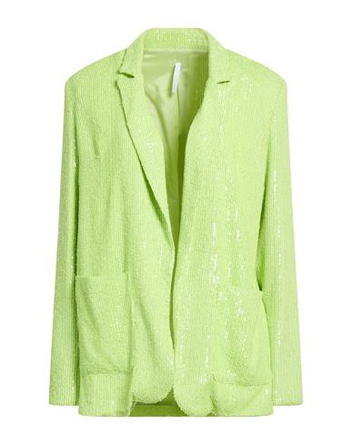 Woman Blazer Lime green Size M Polyester, Elastane